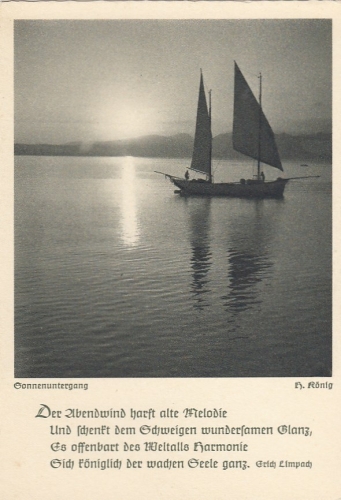 H.KÖNIG Sonenuntergang mit Spruch ngl G3824