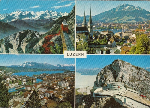 Luzern mit Pilatus und Rigi, Mehrbildkarte gl1973 G3857