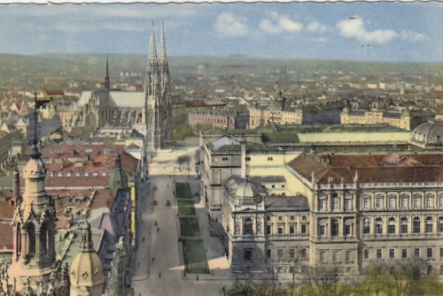Wien, Teilansicht mit Rathaus und Dom (?) gl1963 G4013