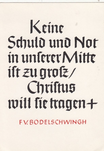 Religion: F.v.Bodelschwing: Keine Schuld und Not ... ngl G4207