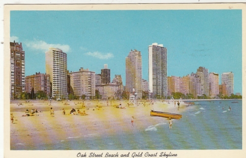 Chicago, Ill., Oak StreetBeach and Gold Coast Skyline gl1968 G4625