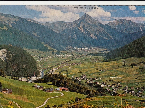 Au-Schoppernau im Bregenzer Wald, Vorarlberg, gegen Ünschenspitze glum 1970? G4978