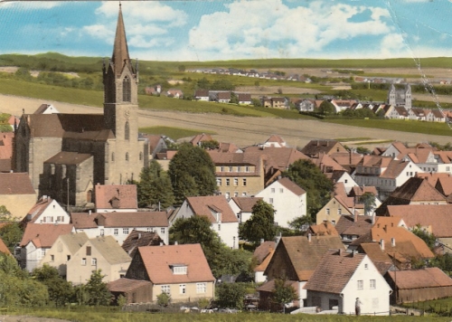 Scherfede, Westfalen, Ortsansicht mit Kirche gl1971 G5967