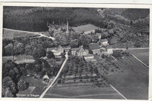 Rödgen bei Siegen i.W., Hotel-Café "Haus Stangier", Luftbild gl1954 G6253