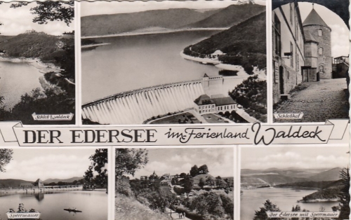 Edersee, Mehrbildkarte mit Sperrmauer ngl G6485