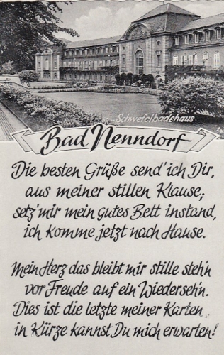 Bad Nenndorf, Schwefelbadehaus, "Die besten Grüße ..." ngl G6513