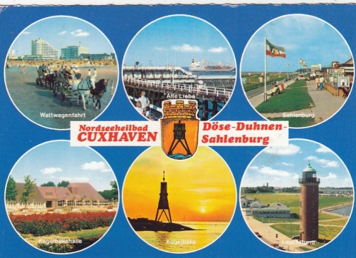 Nordseeheilbad Cuxhavenmit Döse, Duhnen u.Sahlenburg, Mehrbildkarte glum 1980? G6672