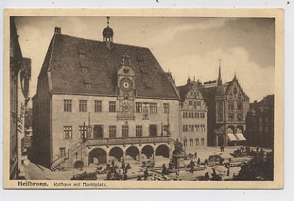 Heilbronn Rathaus mit Markttplatz gl1908 34.115