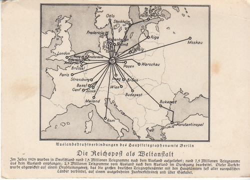 Weltanstalt Reichspost Berlin Auslandsdrahtverbindungen 1928 ngl D0458