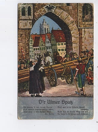 Ulm a.D. D'r Ulmer Spatz mit Vers gl19 43.085
