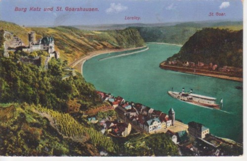 AK Burg Katz u. St.Goarshausen Loreley gl1916 64.608