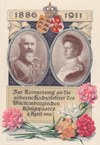 Silberne Hochzeit d. Württemberg. Königspaares 8. April 1911 ngl 221.412