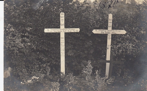 1.WK Kriegsgräber 1870 und 1914 nebeneinander ngl D7167