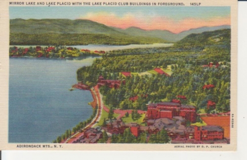 Canada Mirror Lake and Lake Placid with Club Buildings gl1955 223.605