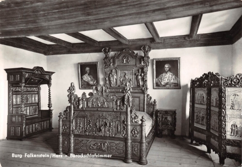 Burg Falkenstein / Harz - Barockschlafzimmer ngl 158.196