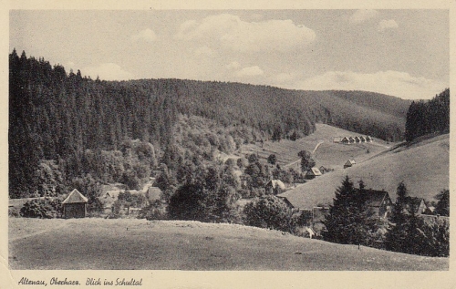 Altenau Oberharz , Blick ins Schultal gl1946 E0419