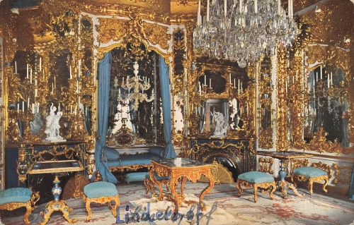Ettal, Schloß Linderhof - Spiegelsaal mit Lüster gl1929 159.081
