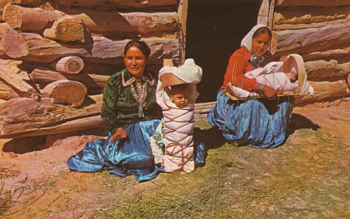 Indianer: Navajo Women babies cradle-boards ngl 110.482