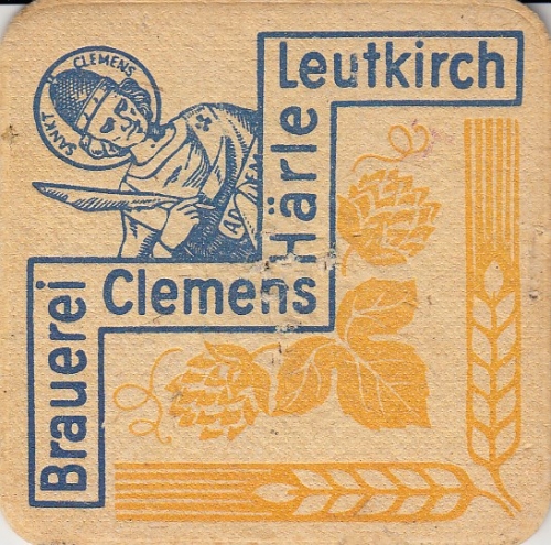 Leutkirch, Bierdeckel Brauerei Clemens Härle ngl E1410