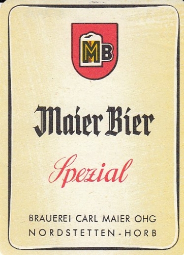 Nordstetten Horb Bieretikett Brauerei Carl Maier OHG E1412