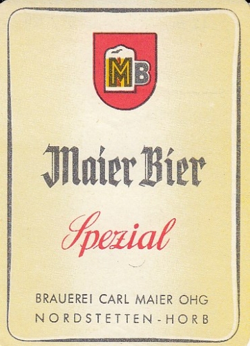 Nordstetten Horb Bieretikett Brauerei Carl Maier OHG E1413