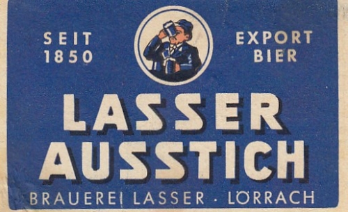 Lörrach Bieretikett Brauerei Lasser "Lasser-Ausstich" E1416