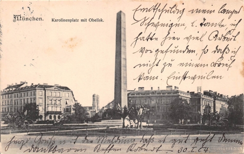 München Karolinenplatz mit Obelisk gl1904 163.018
