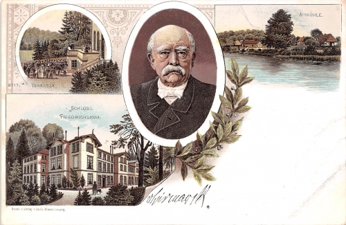 Aumühle Litho Schloss Friedrichsruh Terrasse Aumühle Otto von Bismarck ngl 165.651