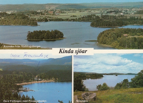 Kinda sjöar, Mehrbildkarte glum 1990? E3972