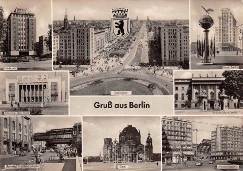 Berlin Hochhaus Sporthalle Bahnhof Universität gl1960 171.975