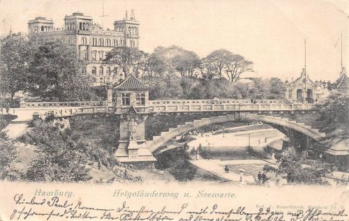 Hamburg "Leuchtende Postkarte" Helgoländer Weg und Seewarte gl1901 174.943