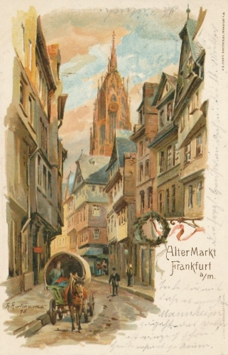 Frankfurt a.M. Alter Markt Künstler-AK gl1899 132.366