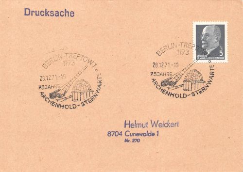 Berlin-Treptow Drucksache mit Sonderstempel gl1971 182.303