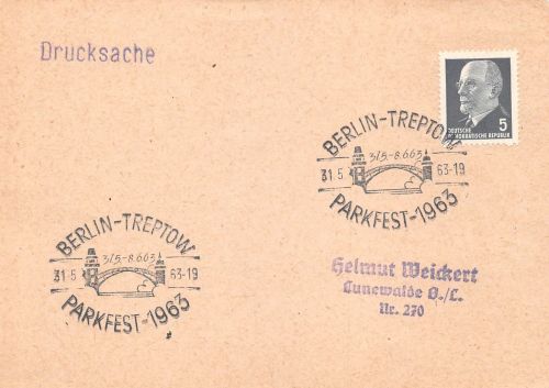 Berlin-Treptow Drucksache mit Sonderstempel gl1963 182.306