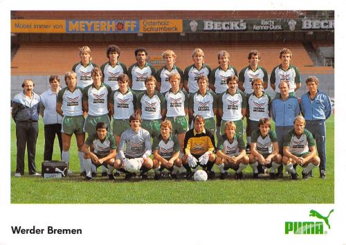 Sport-Fußball Werder Bremen Manschaftsfoto Saison 1985/86 ngl 182.419