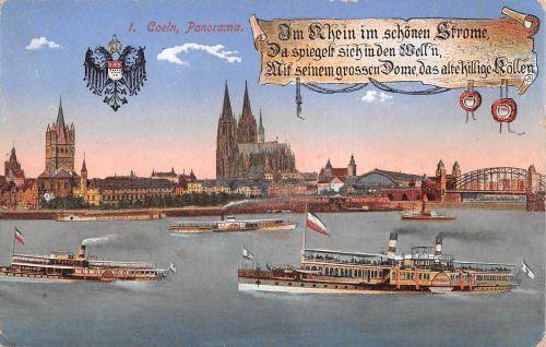 Köln Panorama mit Dom und Gedicht feldpgl1915 182.521
