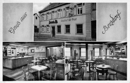 Berzdorf Restaurant "Zur Post" Mehrbildkarte ngl 182.522