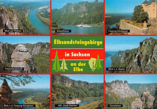 Elbsandsteingebirge Mehrbildkarte ngl 182.581
