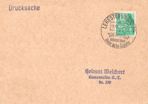 Lehestein Beleg mit Sonderstempel gl1961 184.673