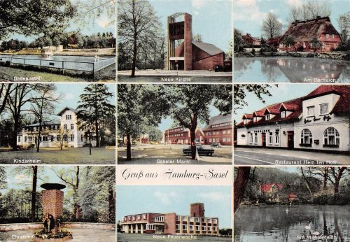 Hamburg-Sasel, Mehrbildkarte ngl 185.713