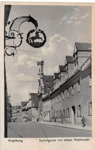 Augsburg Spitalgasse mit alten Wollmarkt gl1942 186.700