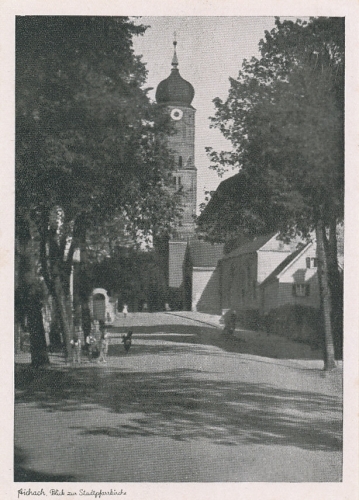 Aichach Blick zur Stadtpfarrkirche ngl 122.808
