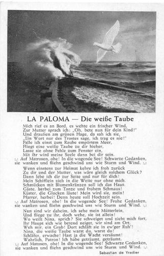 Lieder LA PALOMA - Die weiße Taube ngl 186.809