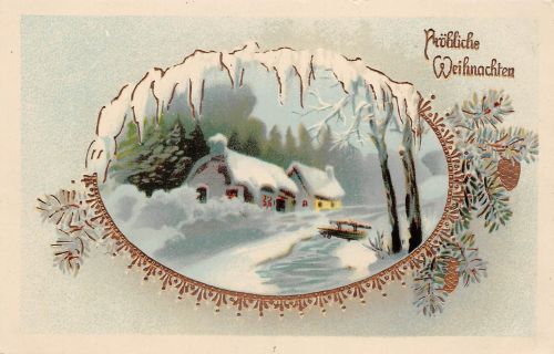 Glückwunsch Fröhliche Weihnachten, Prägekarte ngl 186.854