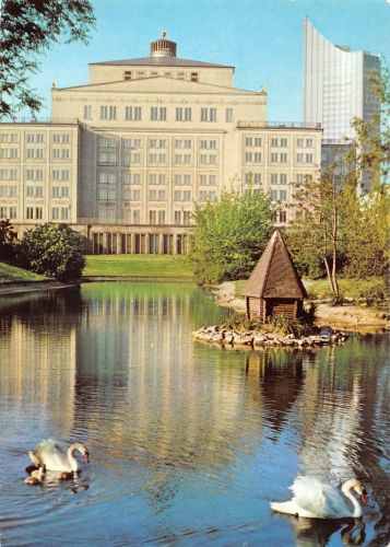 Leipzig Blick vom Schwanenteich zur Oper gl1990 186.958