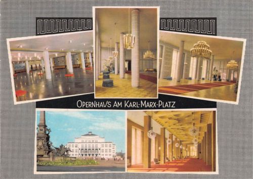 Leipzig Opernhaus am Karl-Marx-Platz Mehrbildkarte ngl 186.964