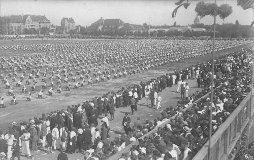 Leipzig 1. Deutsches Arbeiter-Turn und Sportfest, Fotokarte ngl 186.980