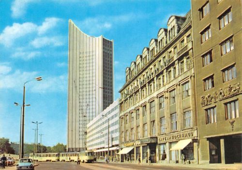 Leipzig Goethestraße mit Hochhaus gl1976 187.008
