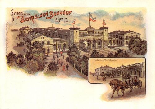 Leipzig Bayrischer Bahnhof um 1899 Reproduktion ngl 187.114