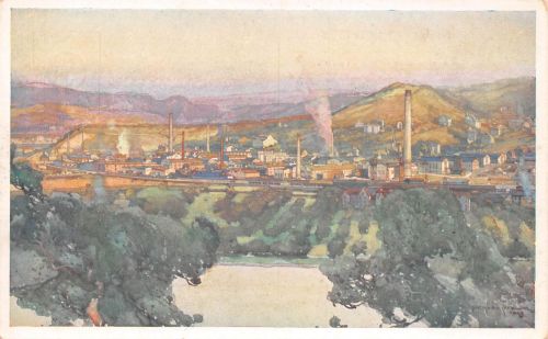 Aussig Georg Schicht AG Künstlerkarte ngl 187.344